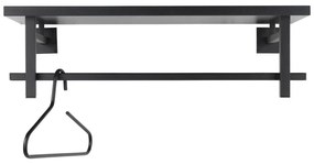 Čierny kovový nástenný vešiak s poličkou Simplon – Spinder Design