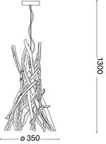 Ideal Lux - Luster na lanku DRIFTWOOD 1xE27/60W/230V guava