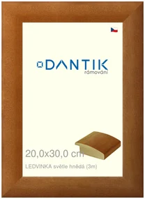 DANTIK rám na obraz 20x30 | LEDVINKA světle hnědá (Sklo Čiré)
