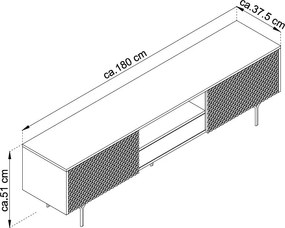 Široká TV skrinka Raven, čierna