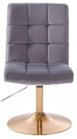 LuxuryForm DESIGN Stolička TOLEDO VELUR na zlatom tanieri - tmavo šedá
