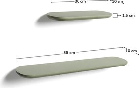 Zelené police v súprave 2 ks 55 cm Arely – Kave Home