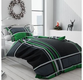 Bavlnené obliečky Káro zelené Typ zapínania: Zips