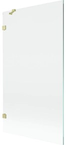 Mexen, Mexen Lunar 1-krídlová vaňová zástena 100 x 150 cm, transparentná, brúsené zlato - 897-100-000-55-00