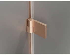 Mexen Lunar-B Duo výklopný sprchový kút 90 x 80 cm, číre sklo, medená matná, 832-090L-080P-65-00