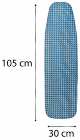 Erga Model 103, žehliaca doska 125x33,5x87 cm, strieborná-modrý vzor, ERG-SEP-10DESPRMOD103