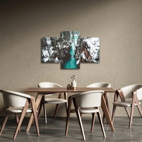 Obraz - horská rieka v zime (90x60 cm)