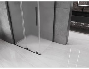 Mexen Velar L, sprchový kút s posuvnými dverami 90 x 120 cm, 8mm sklo námraza, čierna matná, 871-090-120-33-70