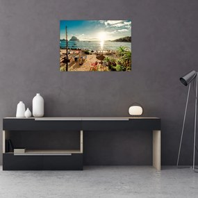 Obraz - Pláž s ľuďmi (70x50 cm)