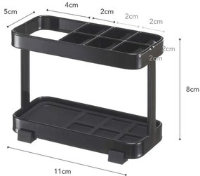 Čierny stojan na zubné kefky a pastu YAMAZAKI Tower