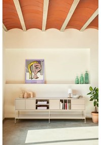 Krémový TV stolík 220x74x45 cm Platt – Teulat