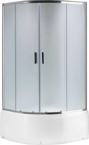 BPS-koupelny Štvrťkruhový sprchový kút MAJA CH FR 90x90 cm, chróm/matné sklo v sete s hlbokou sprchovou vaničkou