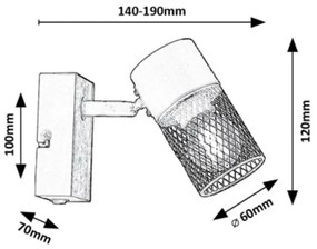 Rabalux 71151 - Nástenné bodové svietidlo METTA 1xE14/40W/230V dub