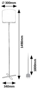 Rabalux 74011 - Stojacia lampa IZANDER 1xE27/40W/230V biela/čierna