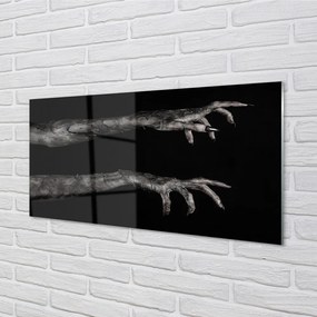 Obraz na skle Čierne pozadie špinavé ruky 140x70 cm