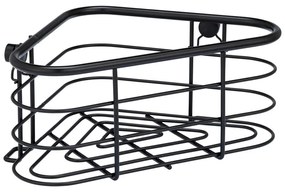 Čierna rohová sprchová polica Wenko Trestina, 25 x 11 cm