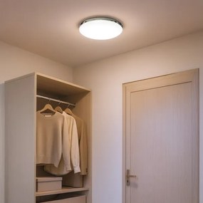 LED kúpeľňové stropné svietidlo MAYA, 15 W, 230 V, pr. 33 cm, IP44, lesklý chróm