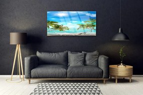 Obraz plexi Tropické palmy hamaka pláž 100x50 cm
