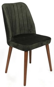 Sada jedálenských stoličiek Alfa Khaki a Walnut, 2ks
