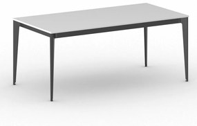 Kancelársky stôl PRIMO ACTION, čierna podnož, 1800 x 900 mm, biela