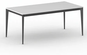 Kancelársky stôl PRIMO ACTION, čierna podnož, 1800 x 900 mm, biela