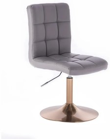 LuxuryForm DESIGN Stolička TOLEDO na zlatom tanieri - sivá