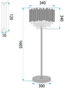 Toolight Toolight, podlahová lampa na postavenie 3xE14 APP1715-3F, čierna, OSW-04337