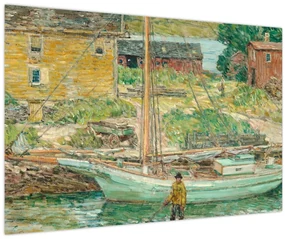 Obraz - Childe Hassam, Oyster Sloop, Cos Cob, reprodukcia (90x60 cm)