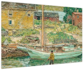 Obraz - Childe Hassam, Oyster Sloop, Cos Cob, reprodukcia (90x60 cm)