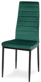 Zamatová jedálenská stolička Collet tmavo zelená