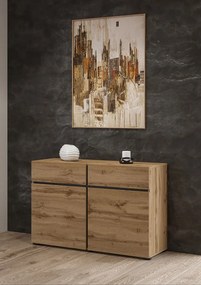 Kombinovaná komoda Cross 119 cm - dub wotan / čierna