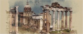 Obraz - Forum Romanum, Rím, Taliansko (120x50 cm)