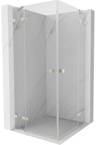 Mexen Lunar Duo, výklopný sprchový kút 70 x 70 cm, 8mm číre sklo, oceľový profil, 834-070L-070P-97-00