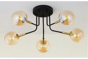 Jupiter 2038 - Luster na tyči BURANO 5xG9/10W/230V čierna/zlatá/béžová