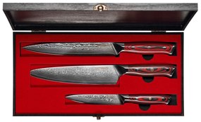 KATFINGER | Box Red Chef | sada damaškových nožů 3ks | KFs201