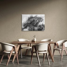 Sklenený obraz - Akvareloví papagáje (70x50 cm)