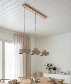 Závesný luster na lanku KIVI 3xE27/15W/230V béžový