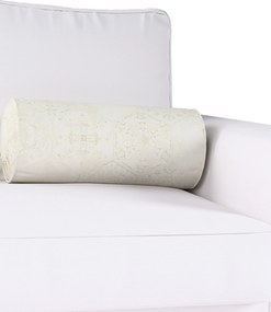 Valcový vankúš so záhybmi farba produktu krémová látka lesklá, zapletaná, vzorované