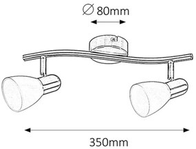 Rabalux 6302 - Bodové svietidlo SOMA 2xE14/40W/230V