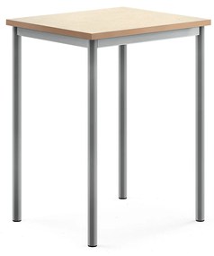 Stôl SONITUS, 700x600x900 mm, linoleum - béžová, strieborná