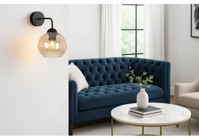 Nástenné svietidlo Costa, 1x medové sklenené tienidlo, b