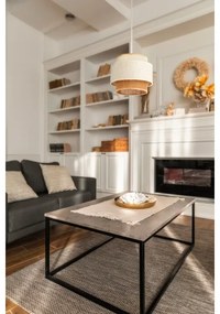 Luster na lane BOHO 1xE27/60W/230V, priemer 20 cm, biela/juta