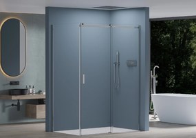 CERANO - Sprchovací kút Santoro Ľ/P - 8 mm - chróm, transparentné sklo - 150x70 cm - posuvný, CER-CER-8050BD7366
