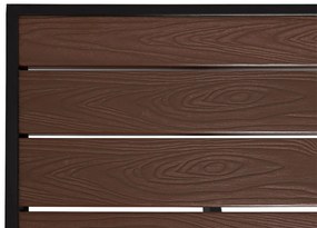 Záhradný stôl HWC-J95, hliník vzhľad dreva - čierna, tmavo hnedá