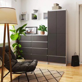 Knižnica R 60 cm CLP biela/grafit