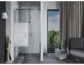 Mexen Apia, posuvné dvere do otvoru 90 x 190 cm, 6mm číre sklo-pásiky, chrómový profil, 845-090-000-01-20