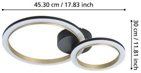 Eglo 901223 - LED Stmievateľné stropné svietidlo CALLIERA LED/12W/230V čierna/zlatá