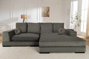 Pohovka BABYLON XXL 270 cm rebrovaná šedá