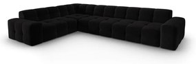 Čierna zamatová rohová pohovka (ľavý roh) Kendal - Micadoni Home