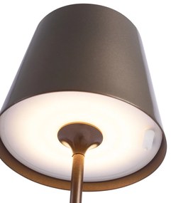Moderná stolná lampa tmavý bronz 37 cm vrátane LED stmievateľná IP54 nabíjateľná - Topi